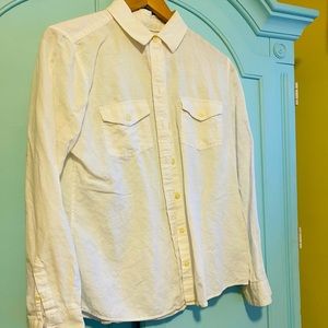 Banana Republic white linen/cotton blend shirt